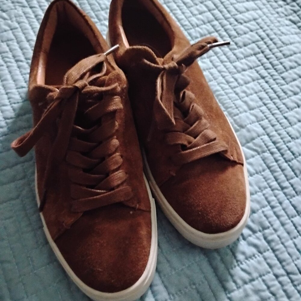 Frye Women's 7200043 Size 7 Suede COFFEE BROWN Lace Up Sneaker Shoes